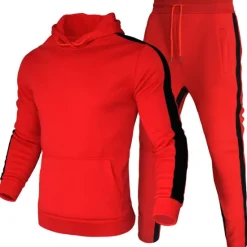 Sale OUKU Men's Tracksuit Sweatsuit 2 Piece Street Winter Long Sleeve Thermal Warm Breathable Moisture Wicking Fitness Gym Workout Running Sportswear Activewear Stripes Black Yellow Red