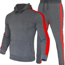 Sale OUKU Men's Tracksuit Sweatsuit 2 Piece Street Winter Long Sleeve Thermal Warm Breathable Moisture Wicking Fitness Gym Workout Running Sportswear Activewear Stripes Black Yellow Red