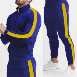 Best OUKU Men's Tracksuit Sweatsuit 2 Piece Athletic Winter Long Sleeve Thermal Warm Breathable Moisture Wicking Fitness Running Jogging Sportswear Activewear Color Block Black Yellow Army Green