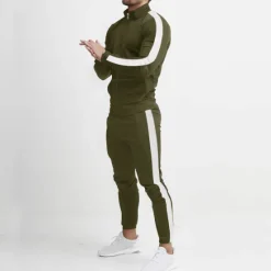 Best OUKU Men's Tracksuit Sweatsuit 2 Piece Athletic Winter Long Sleeve Thermal Warm Breathable Moisture Wicking Fitness Running Jogging Sportswear Activewear Color Block Black Yellow Army Green