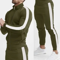 Best OUKU Men's Tracksuit Sweatsuit 2 Piece Athletic Winter Long Sleeve Thermal Warm Breathable Moisture Wicking Fitness Running Jogging Sportswear Activewear Color Block Black Yellow Army Green