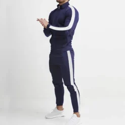 Best OUKU Men's Tracksuit Sweatsuit 2 Piece Athletic Winter Long Sleeve Thermal Warm Breathable Moisture Wicking Fitness Running Jogging Sportswear Activewear Color Block Black Yellow Army Green