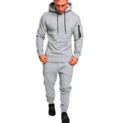 Best OUKU Men's Tracksuit Sweatsuit 2 Piece Street Summer Long Sleeve Cotton Thermal Warm Breathable Moisture Wicking Fitness Gym Workout Running Sportswear Activewear Solid Colored Dark Grey Black Light Grey
