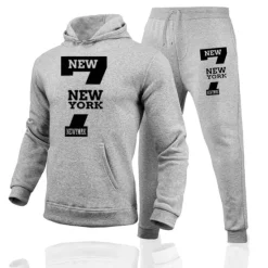 Hot OUKU Men's Tracksuit Sweatsuit 2 Piece Street Long Sleeve Thermal Warm Moisture Wicking Soft Fitness Gym Workout Running Sportswear Activewear White Black Grey / Hoodie / Micro-elastic / Athleisure