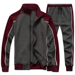 Online OUKU Men's Tracksuit Sweatsuit Jogging Suits Black Blue Green Gray Standing Collar Color Block Patchwork 2 Piece Sports & Outdoor Daily Sports Basic Casual Big and Tall Fall Spring Clothing Apparel Hoodies