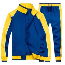 Online OUKU Men's Tracksuit Sweatsuit Jogging Suits Black Blue Green Gray Standing Collar Color Block Patchwork 2 Piece Sports & Outdoor Daily Sports Basic Casual Big and Tall Fall Spring Clothing Apparel Hoodies