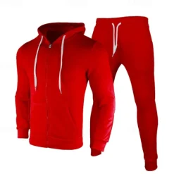 Outlet OUKU Men's Tracksuit Sweatsuit 2 Piece Full Zip Athletic Winter Long Sleeve Thermal Warm Breathable Moisture Wicking Fitness Running Jogging Sportswear Activewear Solid Colored Dark Grey Black White
