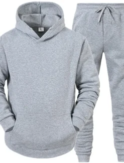 Discount OUKU Men's Tracksuit Sweatsuit Jogging Suits White suit Logo can be customized Black set Light gray + black pants Dark gray + black pants Sports & Outdoor Sportswear Clothing Apparel Hoodies Sweatshirts