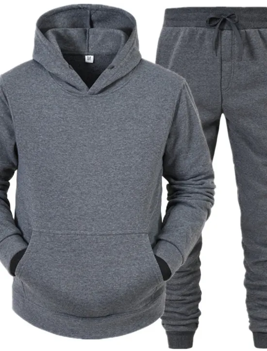 Discount OUKU Men's Tracksuit Sweatsuit Jogging Suits White suit Logo can be customized Black set Light gray + black pants Dark gray + black pants Sports & Outdoor Sportswear Clothing Apparel Hoodies Sweatshirts
