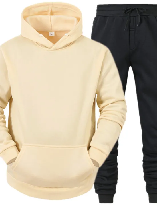 Discount OUKU Men's Tracksuit Sweatsuit Jogging Suits White suit Logo can be customized Black set Light gray + black pants Dark gray + black pants Sports & Outdoor Sportswear Clothing Apparel Hoodies Sweatshirts