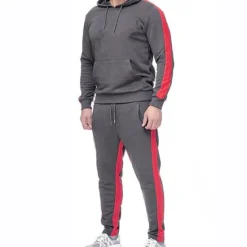 Online OUKU Men's Tracksuit Sweatsuit Jogging Suits Black White Yellow Red Dark Gray Sports & Outdoor Sportswear Clothing Apparel Hoodies Sweatshirts