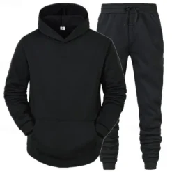 Hot OUKU Men's Tracksuit Sweatsuit Jogging Suits Black Red Royal Blue Light Grey Hooded Plain Pocket 2 Piece Sports & Outdoor Daily Holiday Streetwear Basic Casual Spring & Fall Clothing Apparel Hoodies