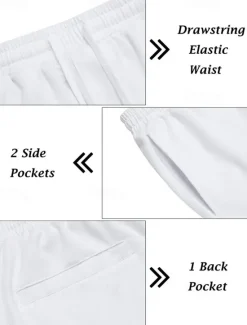Outlet OUKU Men's Tracksuit T shirt & Shorts Outfit Set Hoodie Outdoor Daily Sports Pocket Drawstring Plain Wine Red Black White Polyester Activewear Streetwear Lightweight Summer
