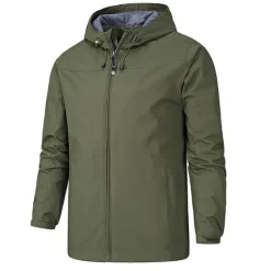 Online OUKU Men's Transition Jacket Camping & Hiking Waterproof Lightweight Hooded All Seasons Solid Color Outdoor Black Army Green Red Dark Navy Blue Jacket