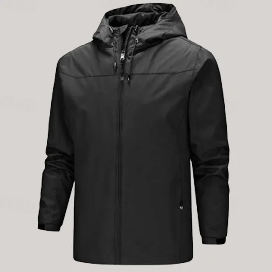 Online OUKU Men's Transition Jacket Camping & Hiking Waterproof Lightweight Hooded All Seasons Solid Color Outdoor Black Army Green Red Dark Navy Blue Jacket
