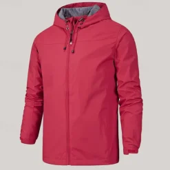 Online OUKU Men's Transition Jacket Camping & Hiking Waterproof Lightweight Hooded All Seasons Solid Color Outdoor Black Army Green Red Dark Navy Blue Jacket
