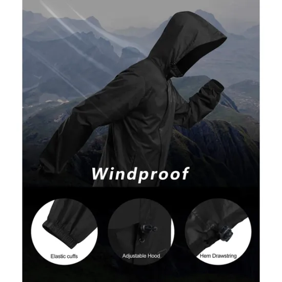 Online OUKU Men's Transition Jacket Camping & Hiking Waterproof Lightweight Hooded All Seasons Solid Color Outdoor Black Army Green Red Dark Navy Blue Jacket