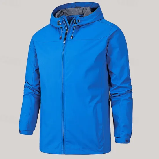 Online OUKU Men's Transition Jacket Camping & Hiking Waterproof Lightweight Hooded All Seasons Solid Color Outdoor Black Army Green Red Dark Navy Blue Jacket