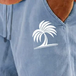 Best OUKU Men's Tree Coconut Tree Shorts Summer Shorts Beach Shorts Mid Waist Hawaiian Casual Outdoor Holiday Going out Drawstring Elastic Waist Print Designer Clothing Apparel