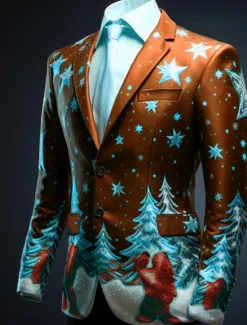 Clearance OUKU Men's Tree Long Sleeve Turndown Business Work Wear to work Going out Buttons Print Multi Pocket