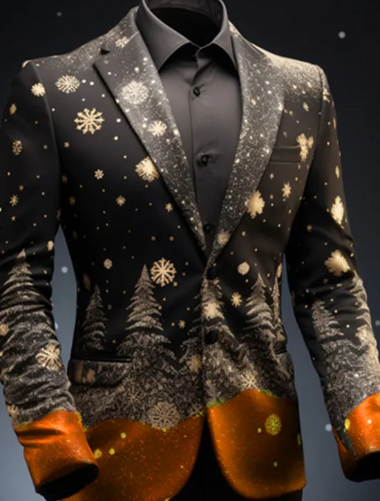 New OUKU Men's Tree Long Sleeve Turndown Business Work Wear to work Going out Buttons Print Multi Pocket