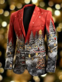 Best OUKU Men's Tree Long Sleeve Turndown Business Work Wear to work Going out Buttons Print Multi Pocket