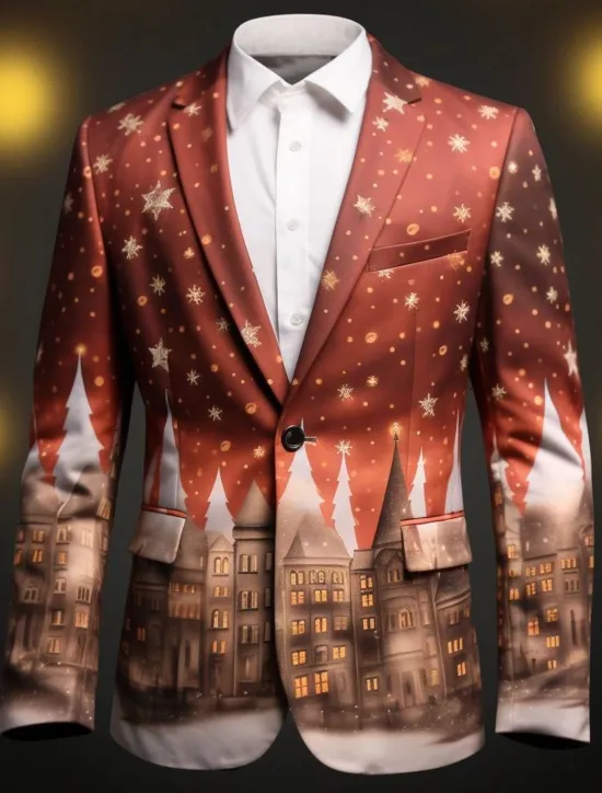 Best OUKU Men's Tree Long Sleeve Turndown Business Work Wear to work Going out Buttons Print Multi Pocket