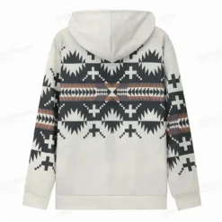 New OUKU Men's Tribal Graphic Prints Hoodie Hoodies Sweatshirt Sports Classic Long Sleeve Hooded Vacation Holiday Streetwear White Blue Pocket Print Spring & Fall Designer
