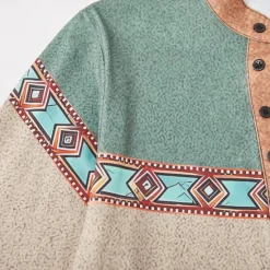 Hot OUKU Men's Tribal T Shirt Henley Shirt Long Sleeve 3D Print Designer Retro Vintage Street Casual Daily Summer Spring Fall Lake Blue Navy Blue Brown Green Gray Henley Henley T-Shirt