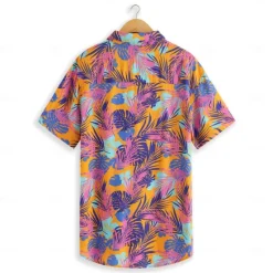 Best OUKU Men's Tropical Shirt Summer Hawaiian Shirt Button Up Shirt Short Sleeve Hawaiian Fashion Casual Vacation Daily Hawaiian Summer Lapel Print Purple