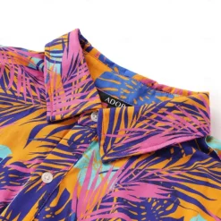Best OUKU Men's Tropical Shirt Summer Hawaiian Shirt Button Up Shirt Short Sleeve Hawaiian Fashion Casual Vacation Daily Hawaiian Summer Lapel Print Purple