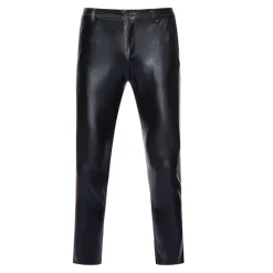 Best OUKU Men's Trousers Casual Pants Shiny Metallic Straight Leg Plain Reflective Comfort Party Casual Holiday Streetwear Stylish Silver Gold
