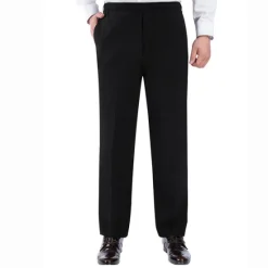 New OUKU Men's Trousers Casual Pants Pocket Elastic Waist Solid Color Comfort Breathable Full Length Daily Stylish Classic Style Black Navy Blue Micro-elastic