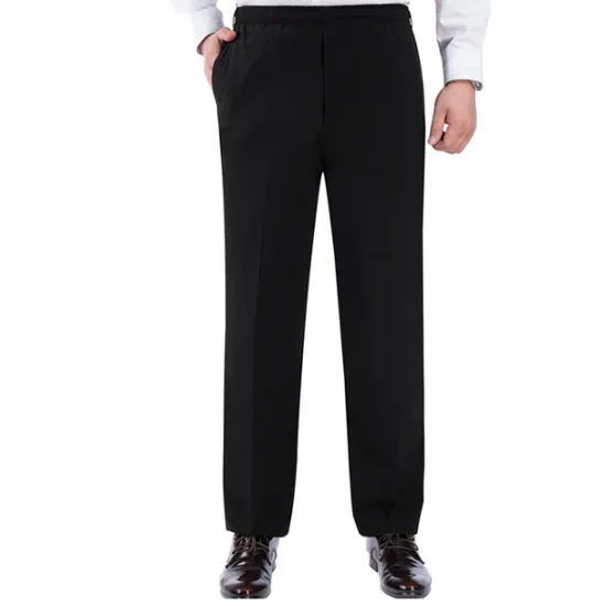 New OUKU Men's Trousers Casual Pants Pocket Elastic Waist Solid Color Comfort Breathable Full Length Daily Stylish Classic Style Black Navy Blue Micro-elastic