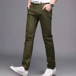Clearance OUKU Men's Trousers Casual Pants Pocket Plain Comfort Breathable Outdoor Daily Going out Fashion Casual Black Army Green