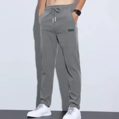 Best OUKU Men's Trousers Casual Pants Stretch Pants Pocket Plain Comfort Breathable Outdoor Daily Going out Fashion Casual Black Light Grey