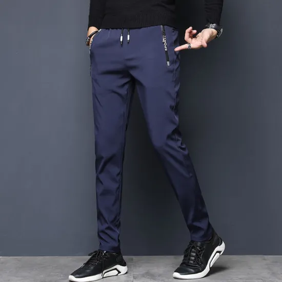 Outlet OUKU Men's Trousers Casual Pants Pocket Drawstring Elastic Waist Solid Colored Comfort Soft Outdoor Daily Gym Casual Athletic Micro-elastic Black