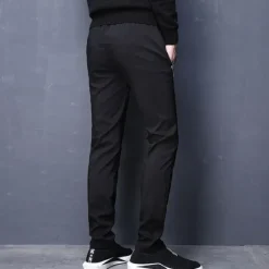 Outlet OUKU Men's Trousers Casual Pants Pocket Drawstring Elastic Waist Solid Colored Comfort Soft Outdoor Daily Gym Casual Athletic Micro-elastic Black