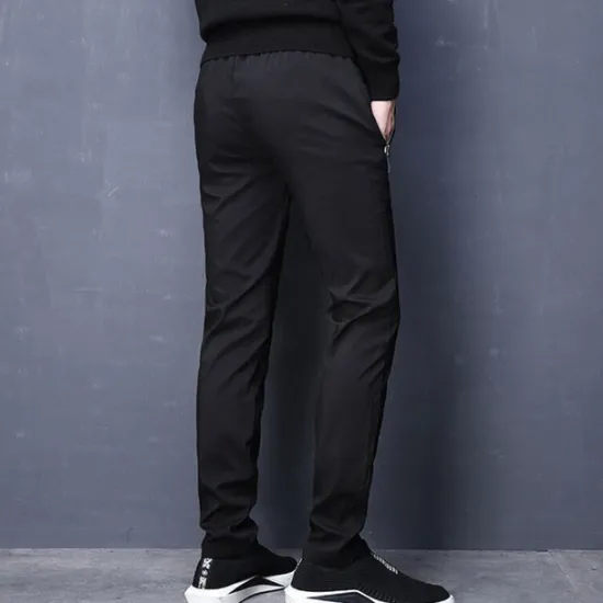 Outlet OUKU Men's Trousers Casual Pants Pocket Drawstring Elastic Waist Solid Colored Comfort Soft Outdoor Daily Gym Casual Athletic Micro-elastic Black