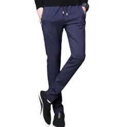 Outlet OUKU Men's Trousers Casual Pants Pocket Drawstring Elastic Waist Solid Colored Comfort Soft Outdoor Daily Gym Casual Athletic Micro-elastic Black