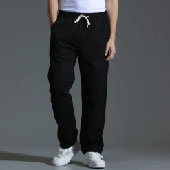 OUKU Men's Trousers Casual Pants Pocket Drawstring Elastic Waist Plain Comfort Sports Outdoor Daily Fashion Casual ArmyGreen Black Micro-elastic