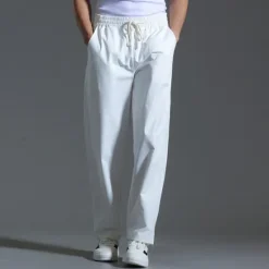 OUKU Men's Trousers Casual Pants Pocket Drawstring Elastic Waist Plain Comfort Sports Outdoor Daily Fashion Casual ArmyGreen Black Micro-elastic