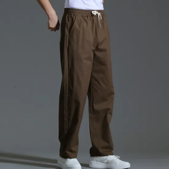 OUKU Men's Trousers Casual Pants Pocket Drawstring Elastic Waist Plain Comfort Sports Outdoor Daily Fashion Casual ArmyGreen Black Micro-elastic