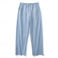 OUKU Men's Trousers Casual Pants Pocket Drawstring Elastic Waist Plain Comfort Sports Outdoor Daily Fashion Casual ArmyGreen Black Micro-elastic