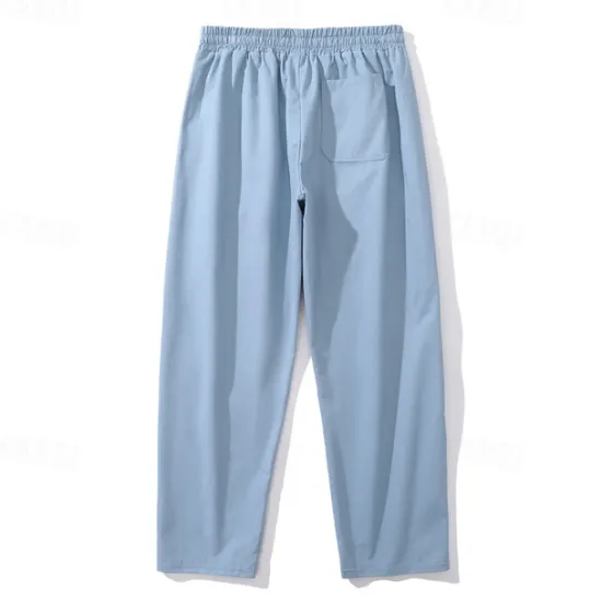 OUKU Men's Trousers Casual Pants Pocket Drawstring Elastic Waist Plain Comfort Sports Outdoor Daily Fashion Casual ArmyGreen Black Micro-elastic