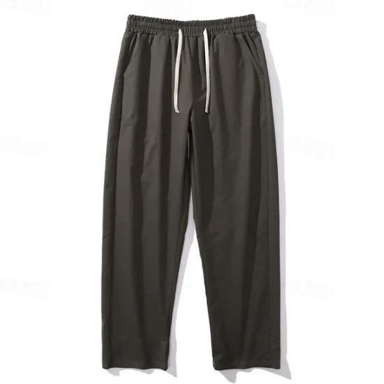 OUKU Men's Trousers Casual Pants Pocket Drawstring Elastic Waist Plain Comfort Sports Outdoor Daily Fashion Casual ArmyGreen Black Micro-elastic