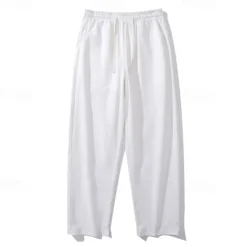 OUKU Men's Trousers Casual Pants Pocket Drawstring Elastic Waist Plain Comfort Sports Outdoor Daily Fashion Casual ArmyGreen Black Micro-elastic