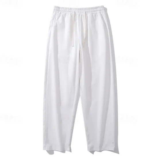 OUKU Men's Trousers Casual Pants Pocket Drawstring Elastic Waist Plain Comfort Sports Outdoor Daily Fashion Casual ArmyGreen Black Micro-elastic