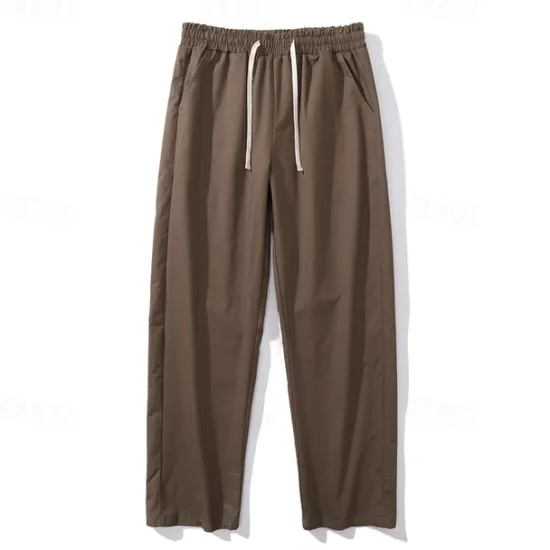 OUKU Men's Trousers Casual Pants Pocket Drawstring Elastic Waist Plain Comfort Sports Outdoor Daily Fashion Casual ArmyGreen Black Micro-elastic