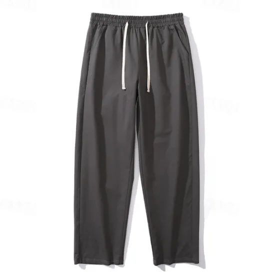 OUKU Men's Trousers Casual Pants Pocket Drawstring Elastic Waist Plain Comfort Sports Outdoor Daily Fashion Casual ArmyGreen Black Micro-elastic